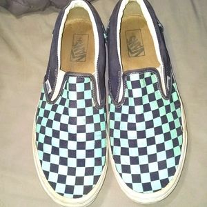 Blue checkered vans